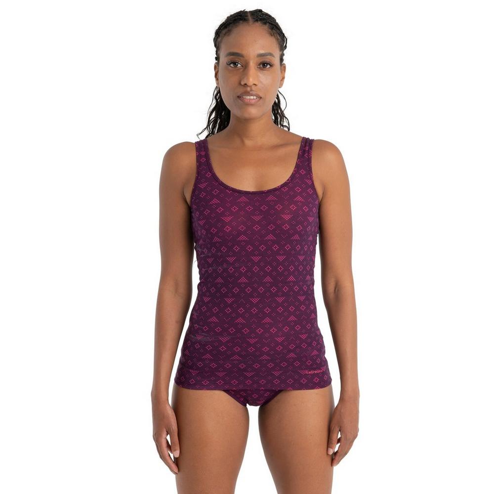 Icebreaker Women's Siren Tank Top - First Snow/Purple