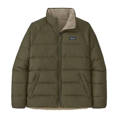 Patagonia Men's Reversible Silent Down Fleece Jacket - Green / Cream