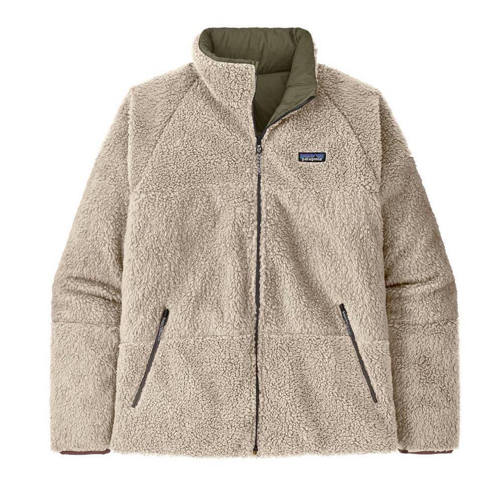 Patagonia Men's Reversible Silent Down Fleece Jacket - Green / Cream