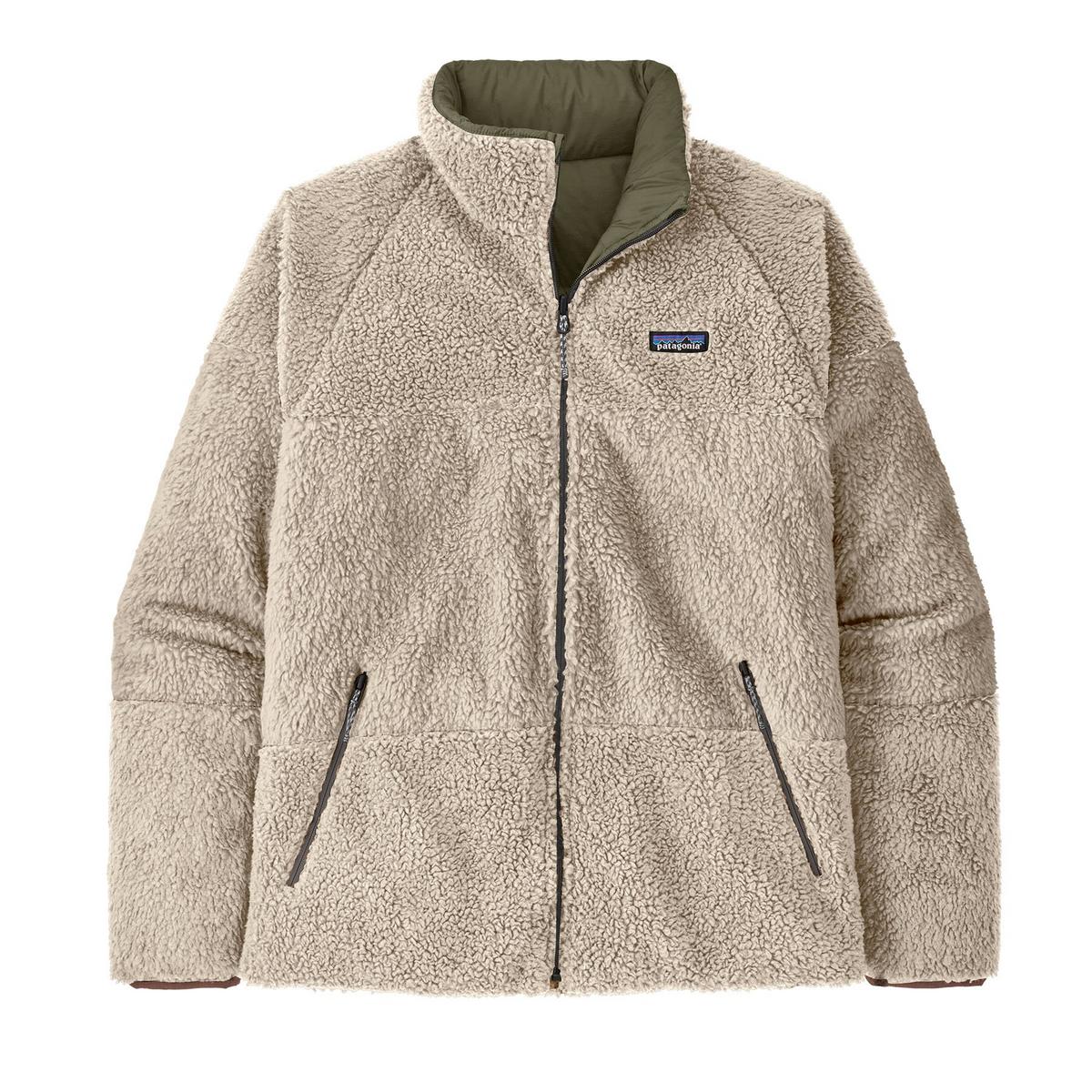 Patagonia Men's Reversible Silent Down Fleece Jacket - Green / Cream