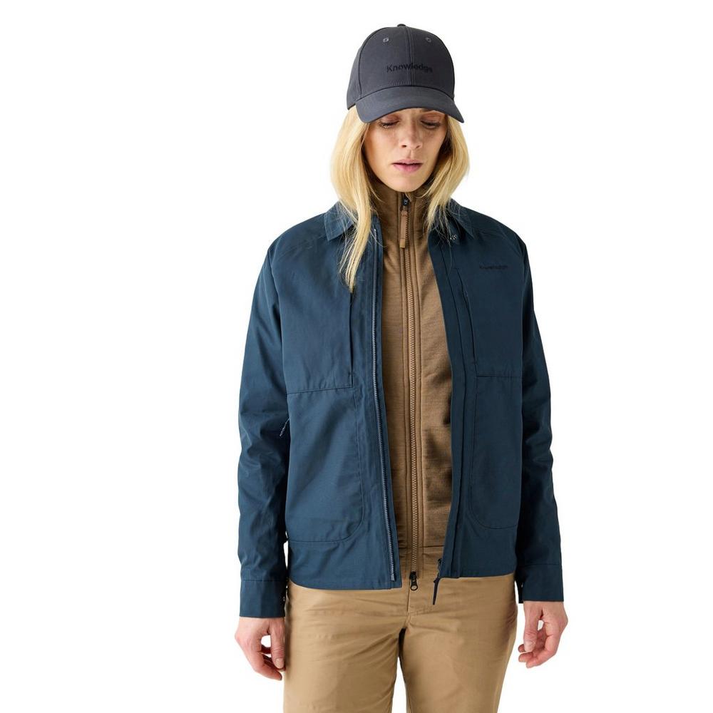 Knowledge Cotton Women's Vent Canvas 200 Classic Overshirt - Navy