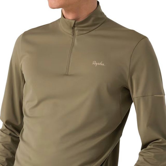 Rapha Men's Active Knit Long-Sleeve 1/2 Zip - Green | Tiso