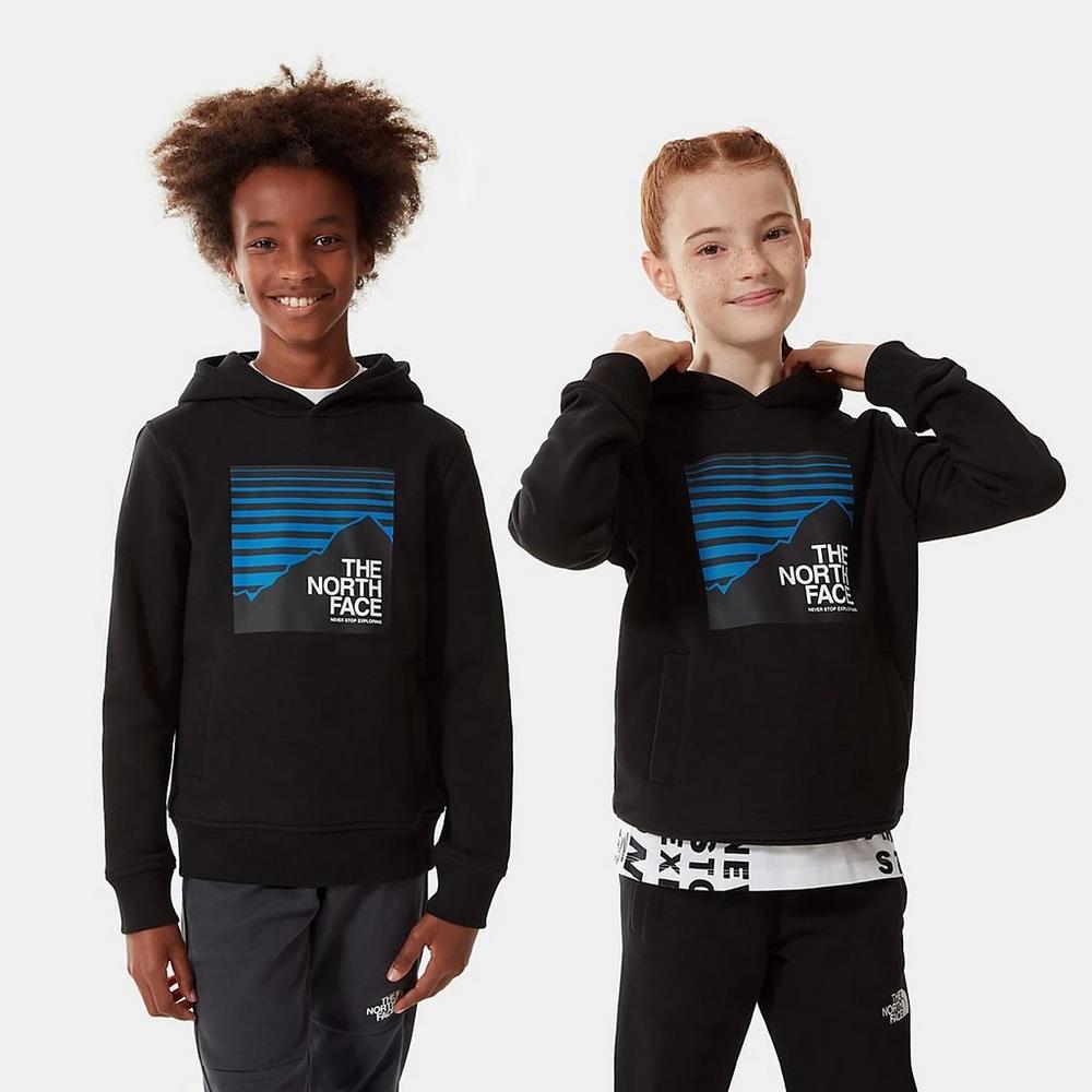 The North Face Kids New Box Crew Hoodie - Blue/Black