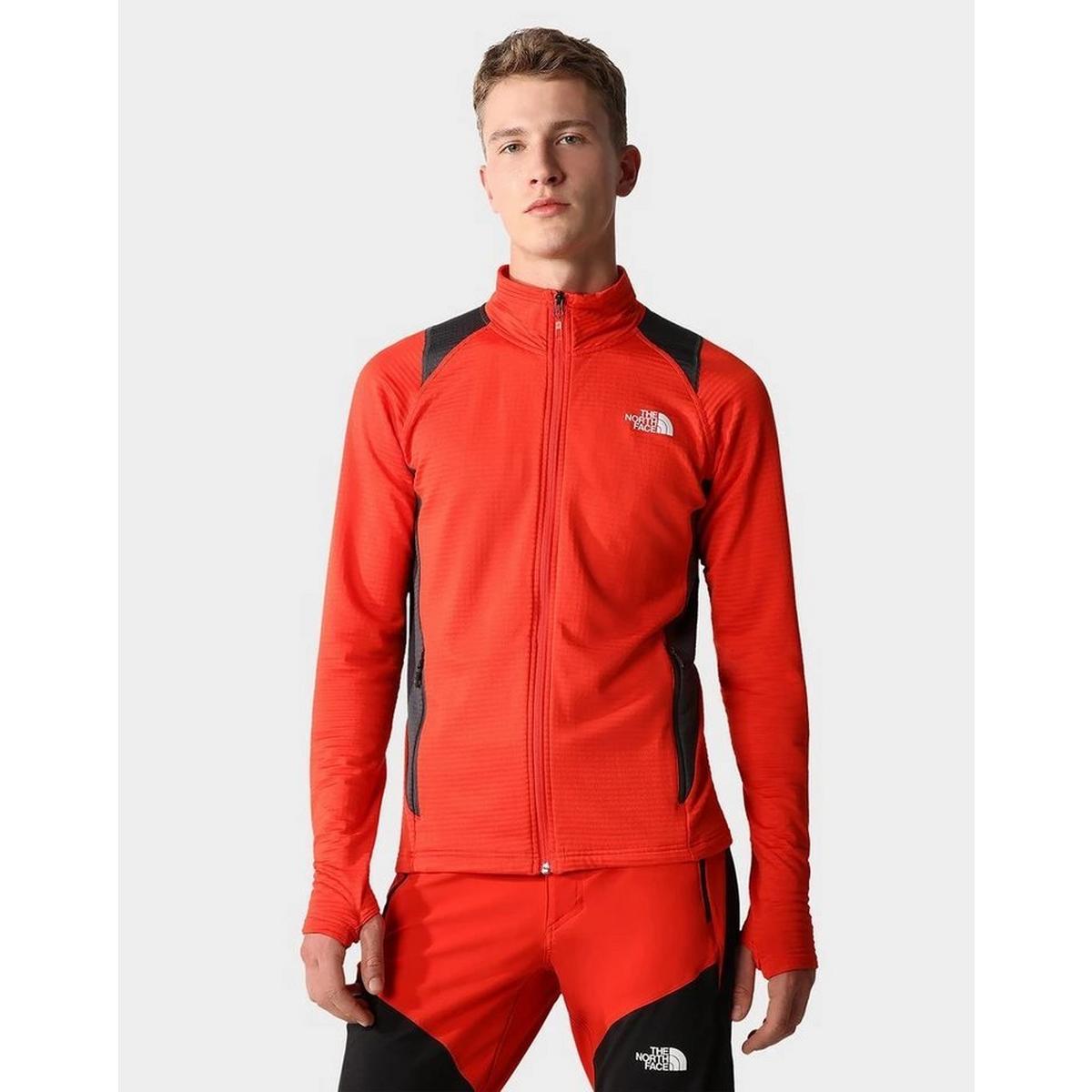 Red full hot sale zip jacket