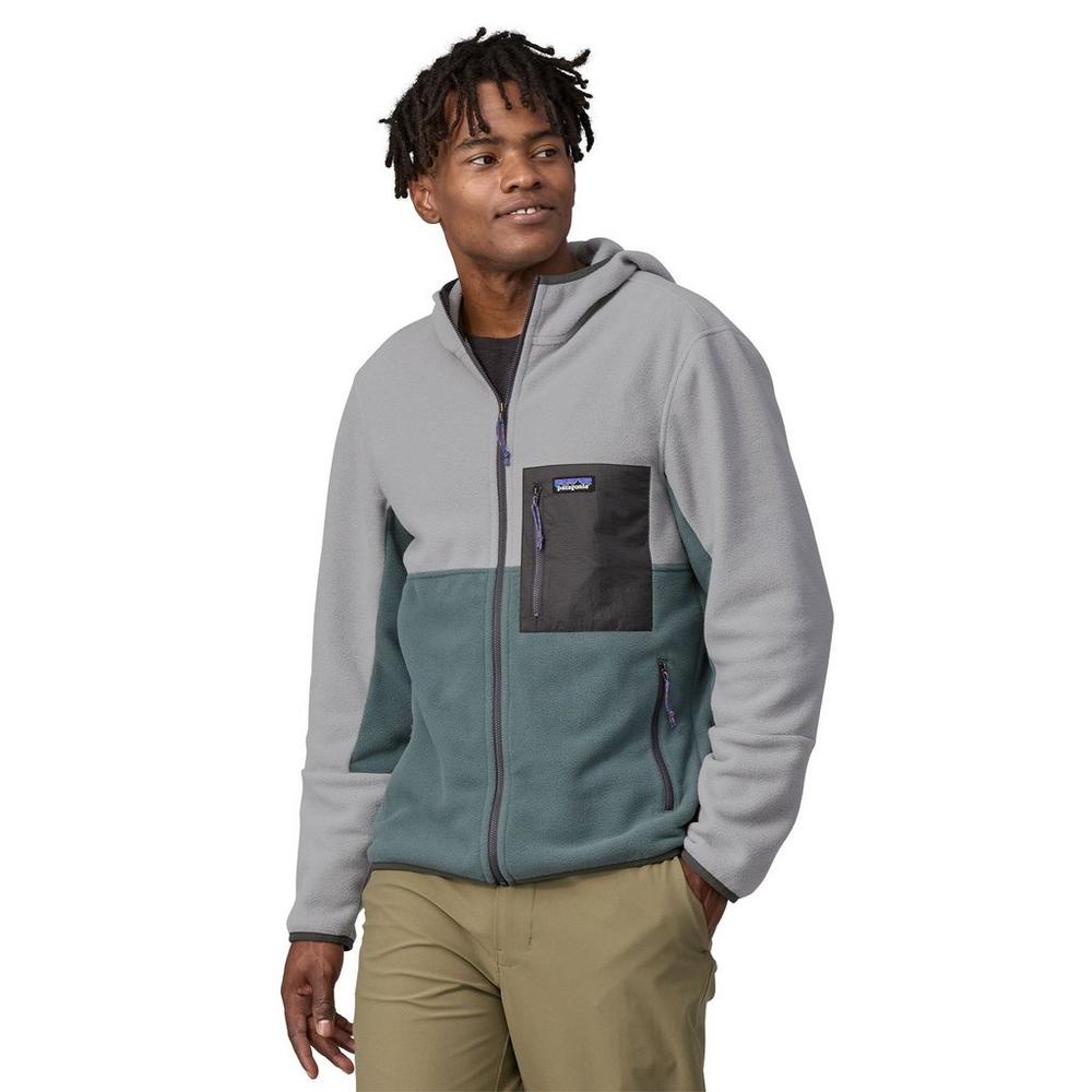 Patagonia Men s Microdini Fleece Hoody Grey Green Tiso