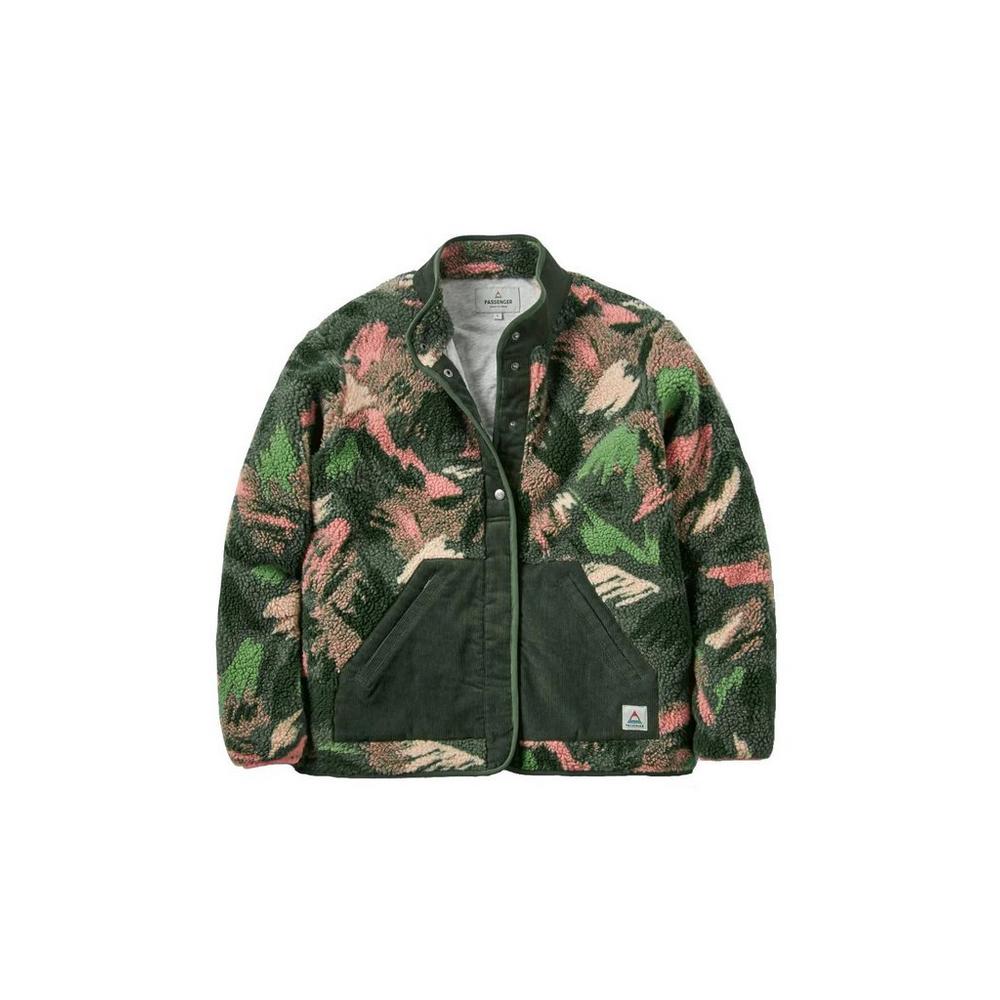 Passenger Clover Recycled Cotton-Lined Sherpa Fleece - Green