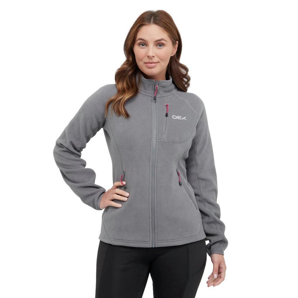 OEX Women's Braidwood Full Zip Fleece - Grey