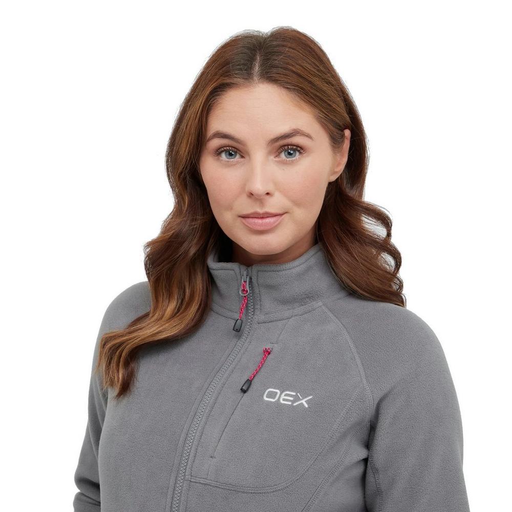 OEX Women's Braidwood Full Zip Fleece - Grey