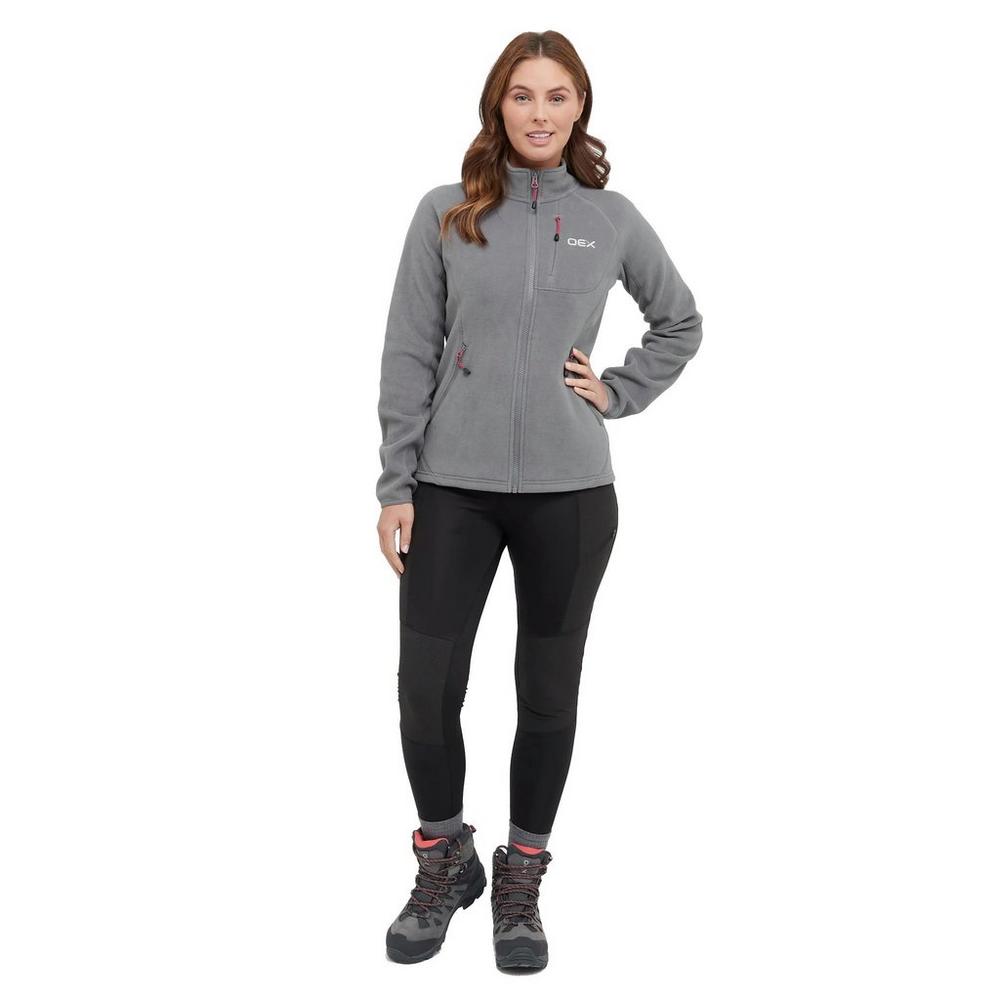 OEX Women's Braidwood Full Zip Fleece - Grey