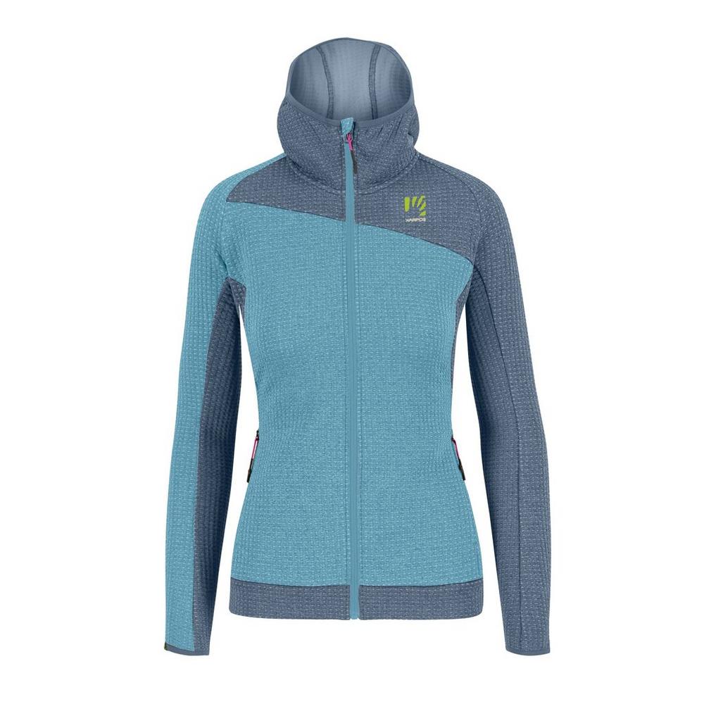 Karpos Women's Averau Full Zip Hoodie Fleece - Blue