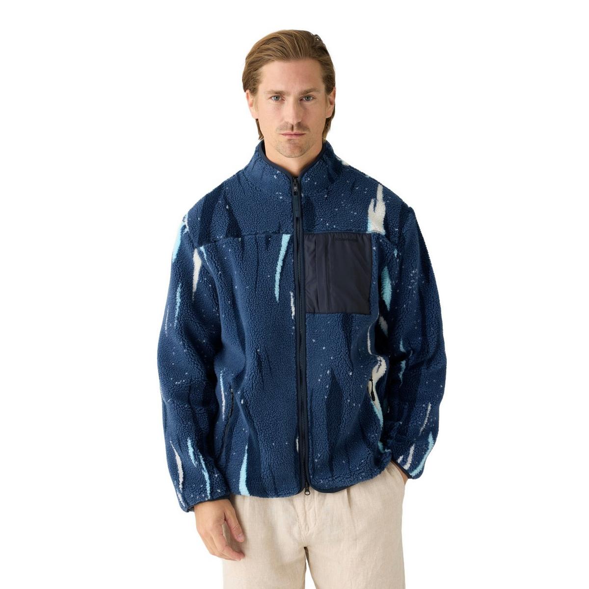 Knowledge Cotton Men's Northern Lights Full-Zip Fleece - Blue