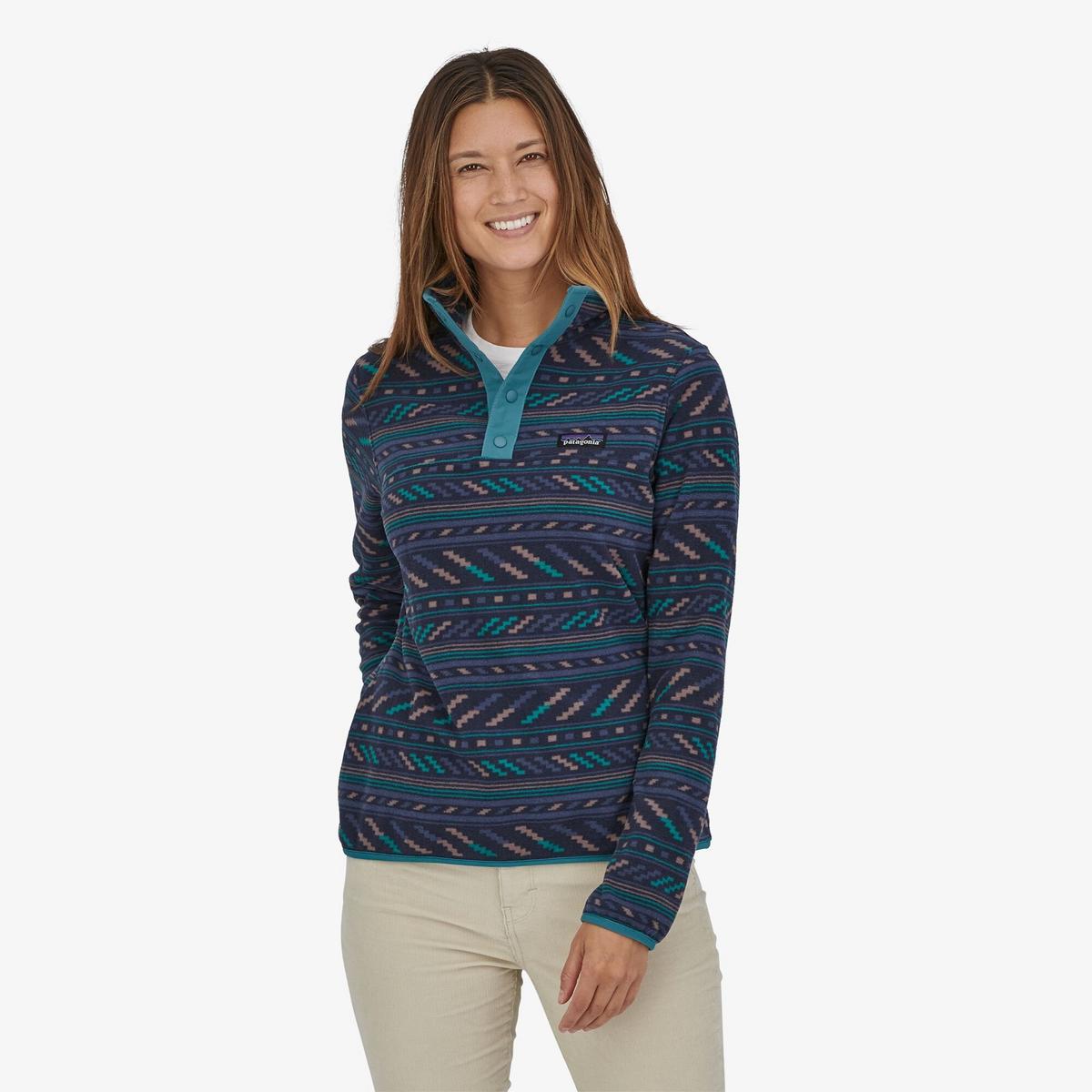 Patagonia Women's Micro D Snap T Pullover - Bergy Bits New Navy