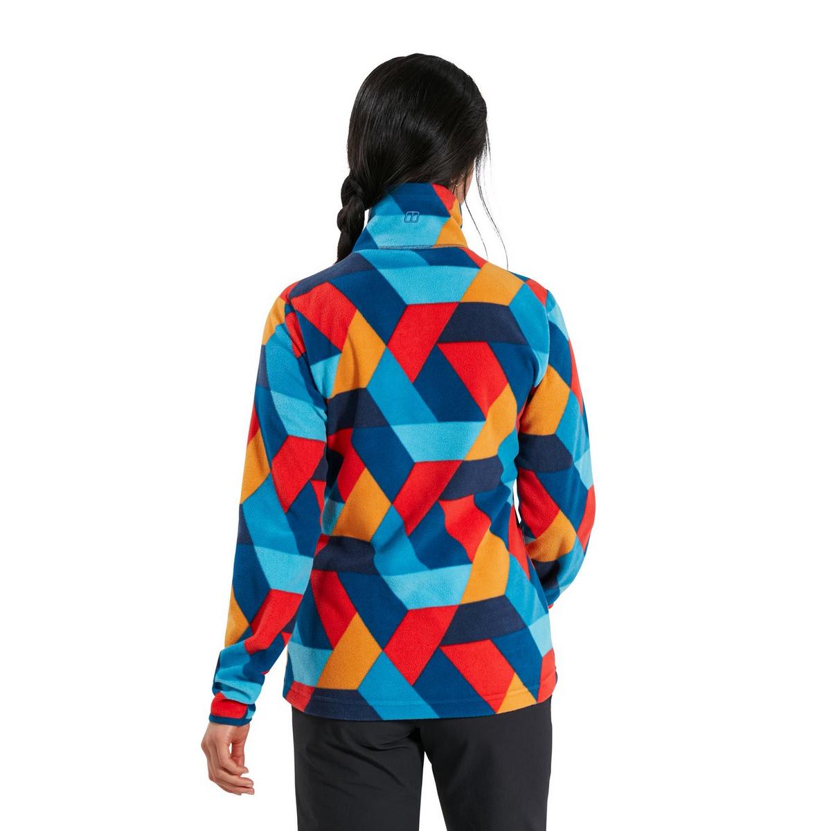 Women's Printed Half Zip Fleece Top in Navis Print