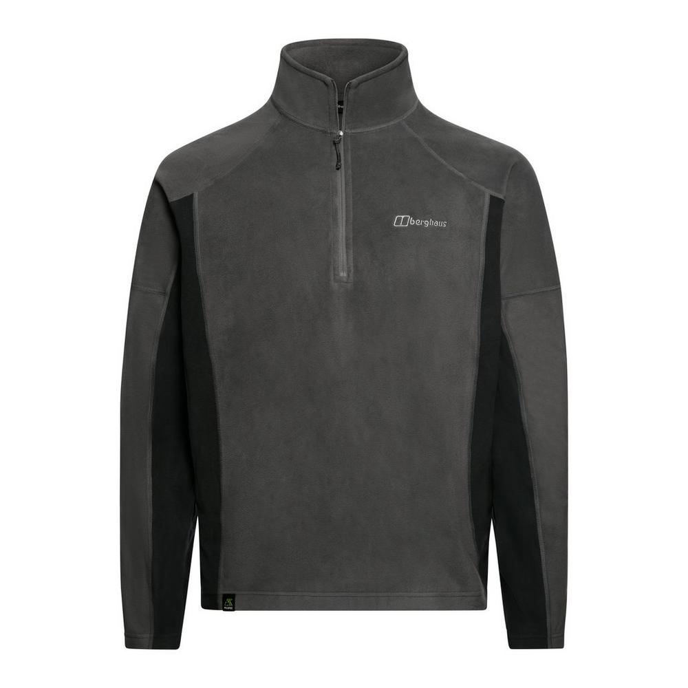 Berghaus Men's Hartsop Eco Half Zip Fleece - Grey Pinstripe Black