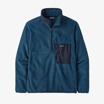 Patagonia Men's Microdini Half Zip Fleece Pullover- Tidepool Blue