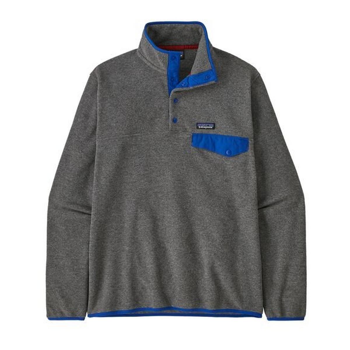 Patagonia Men's Lightweight Synchilla Snap T Pullover - Nickel W/Pass Blue