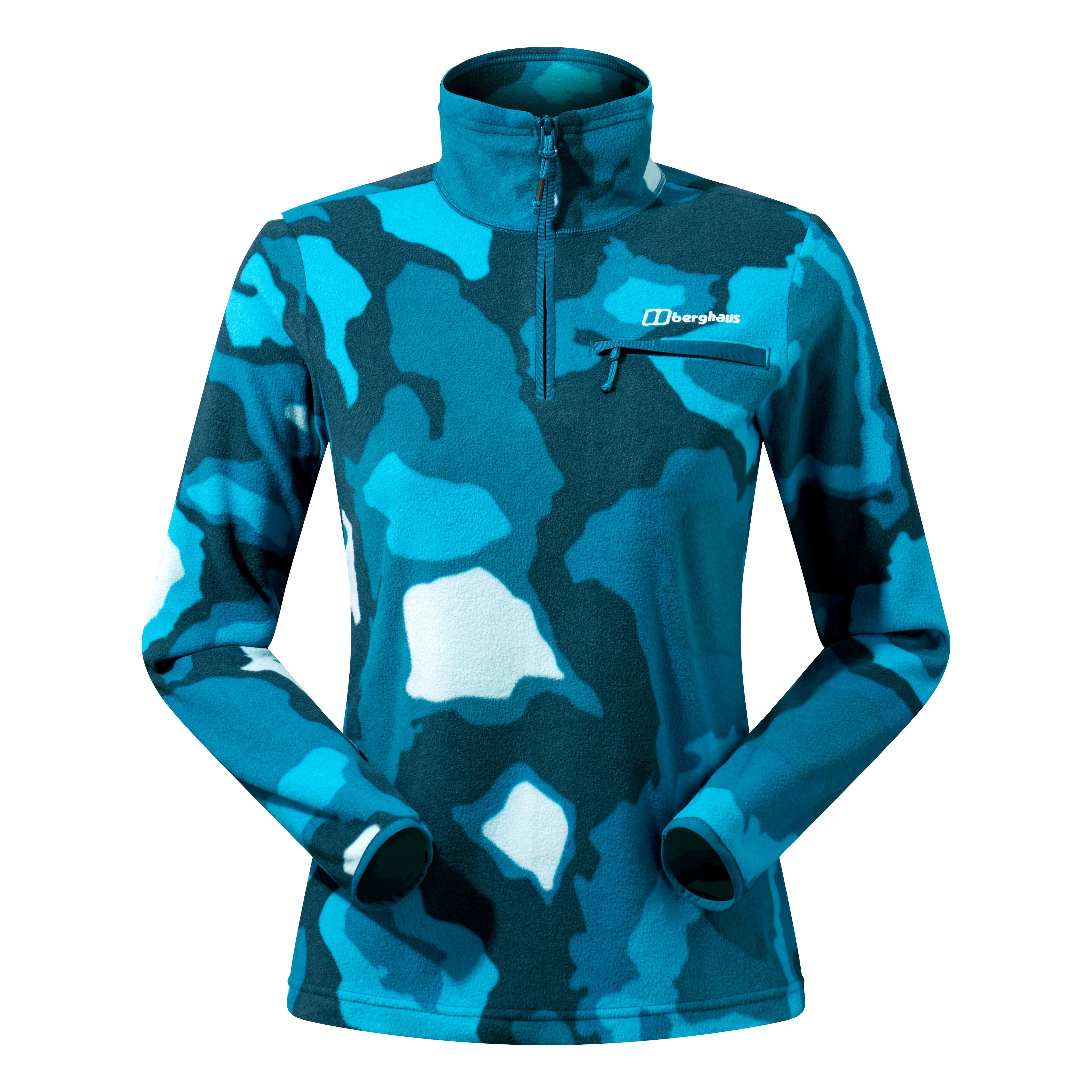 Women's Printed Half Zip Fleece Top in Navis Print