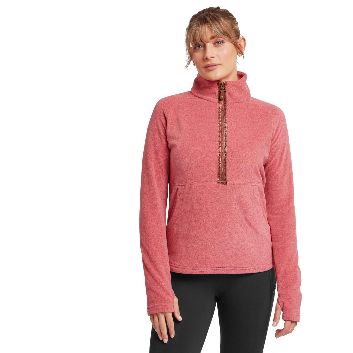 Sherpa Adventure Women's Rolpa Eco Half Zip Pullover - Mineral Red