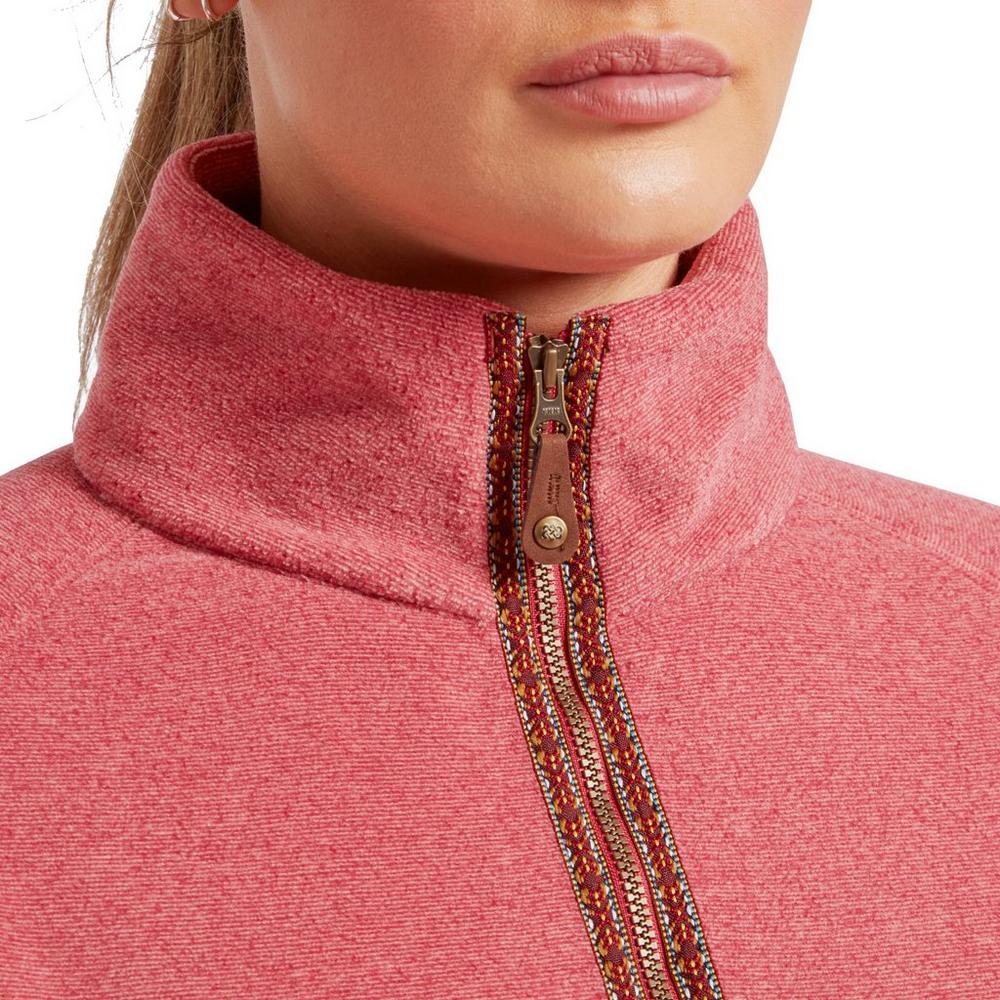 Sherpa Adventure Women's Rolpa Eco Half Zip Pullover - Mineral Red