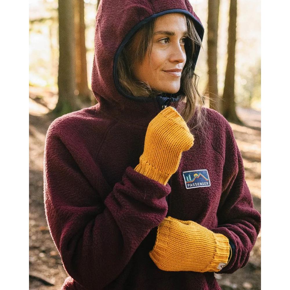 Women's Wine Maine Hooded Sherpa Fleece