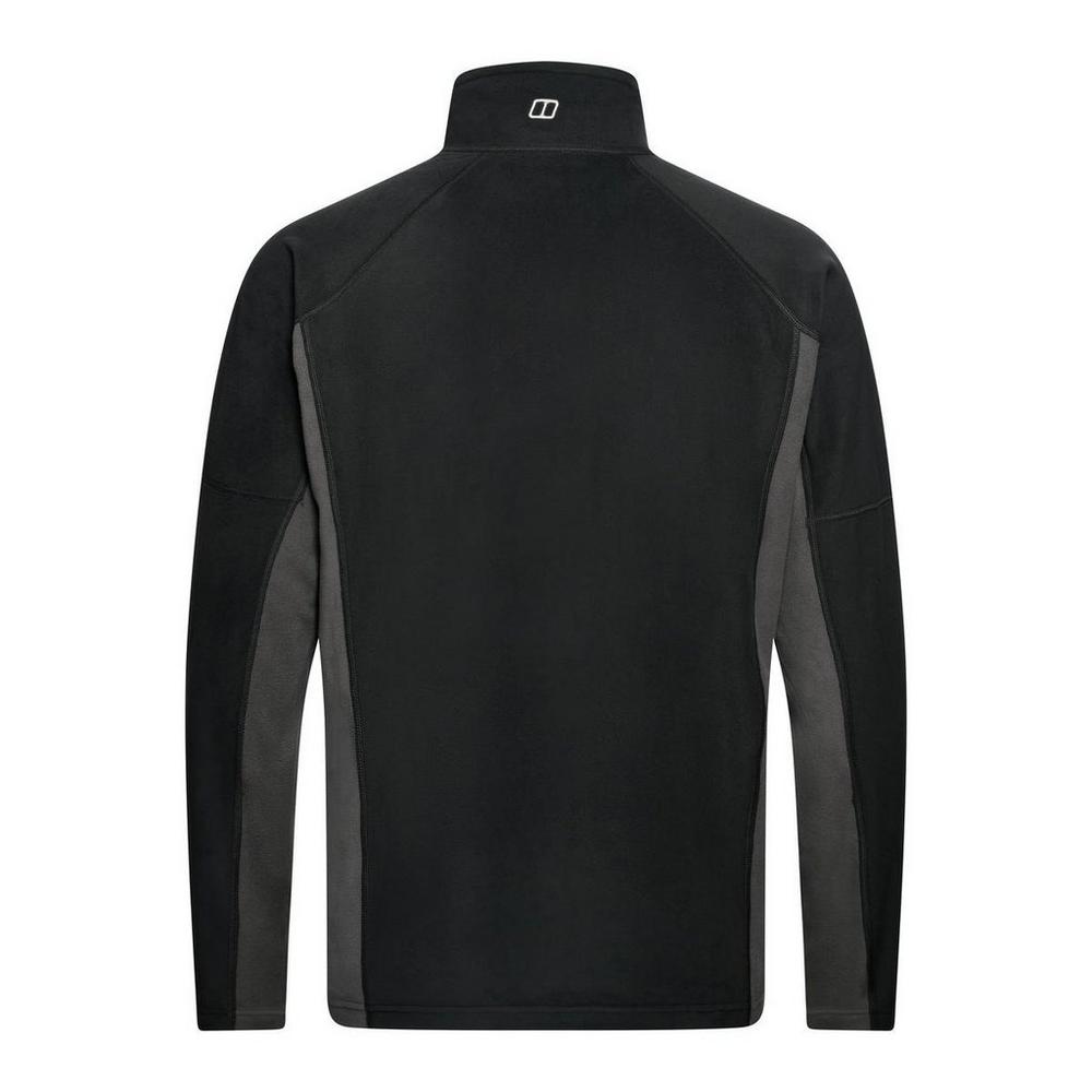 Berghaus Men's Hartsop 1/2 Zip Fleece - Jet Black / Grey Pinstripe