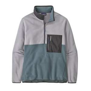 Men's Microdini 1/2 Fleece Pullover - Grey / Green