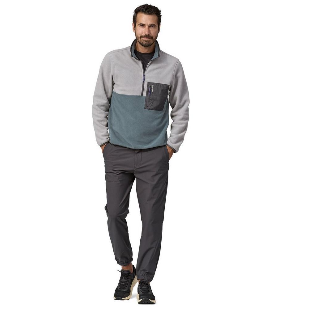 Patagonia Men's Microdini 1/2 Fleece Pullover - Grey / Green