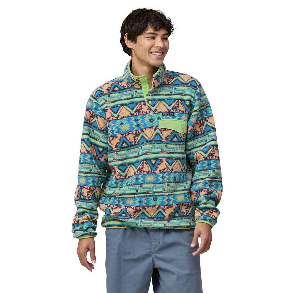 Patagonia Men's Lightweight Synchilla Snap-T Pullover - High Hopes Geo / Green