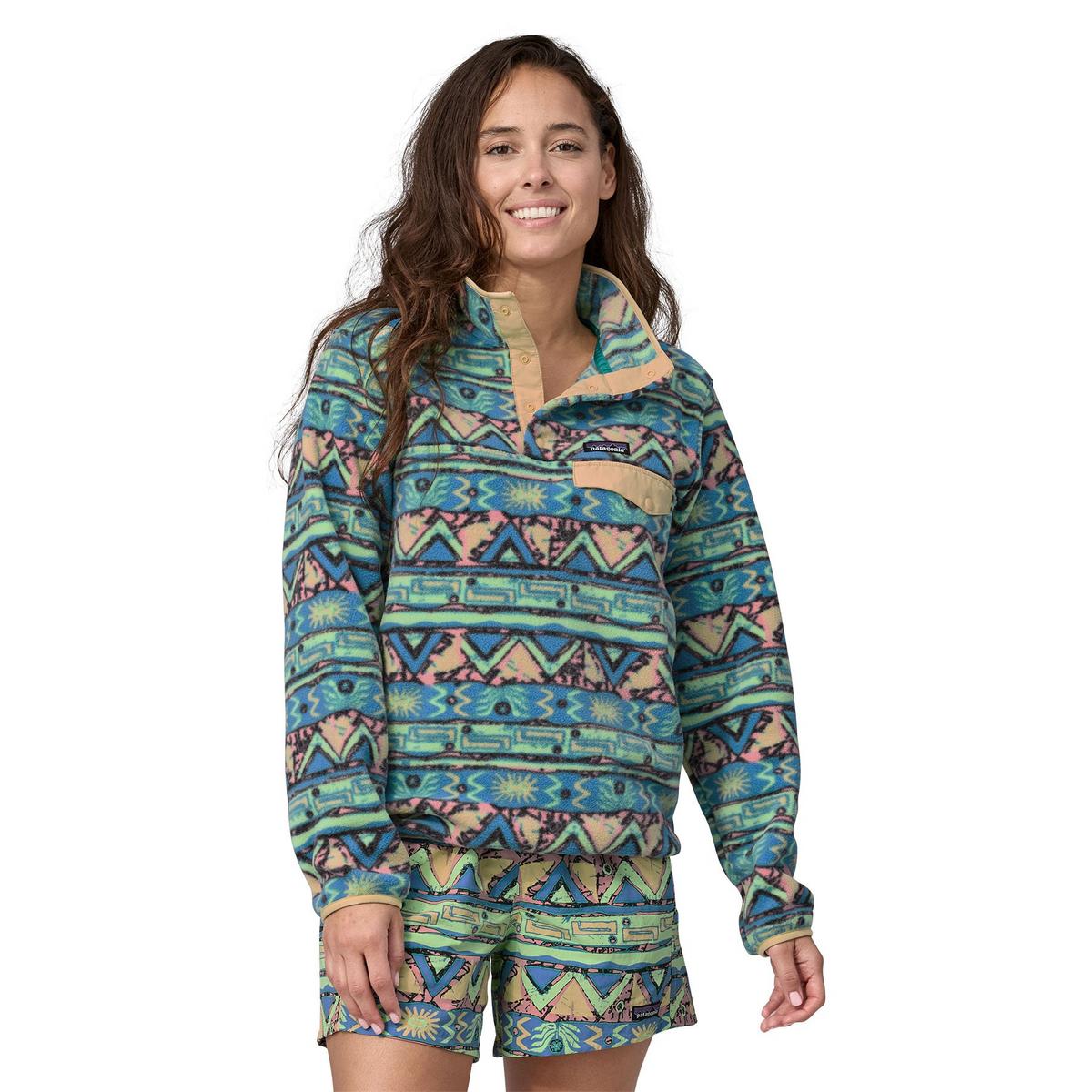 Patagonia Women's Lightweight Synchilla Snap-T Pullover - High Hopes Geo