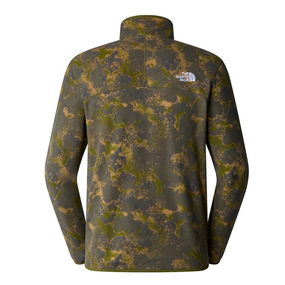 The North Face Men's 100 Glacier Printed 1/4 Zip Fleece - Green