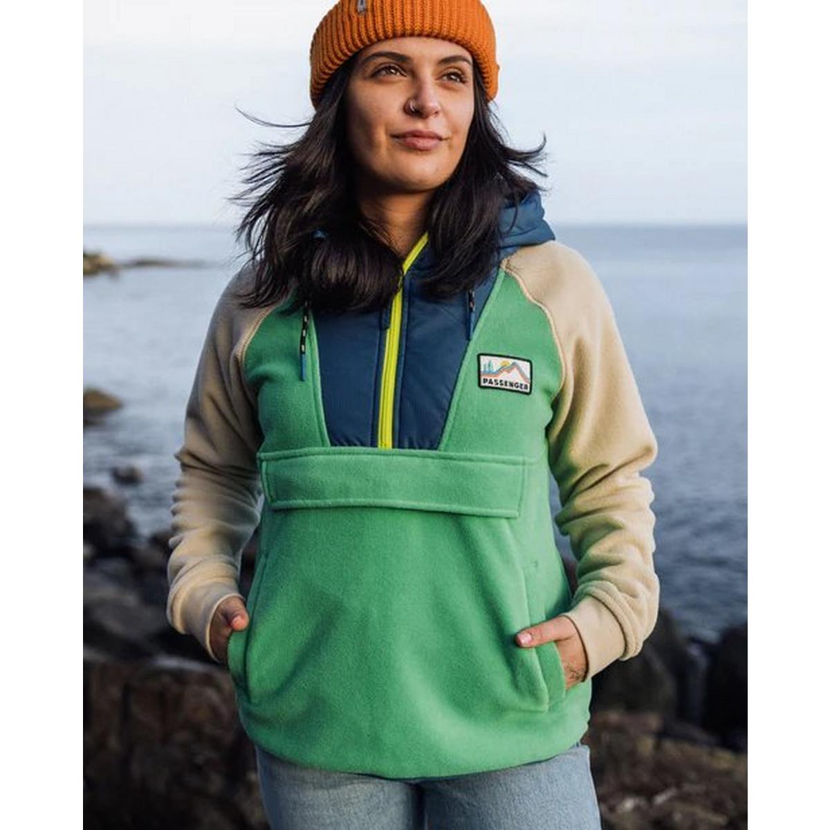 Passenger Women's Alexander Hooded 1/2 Zip Fleece - Green