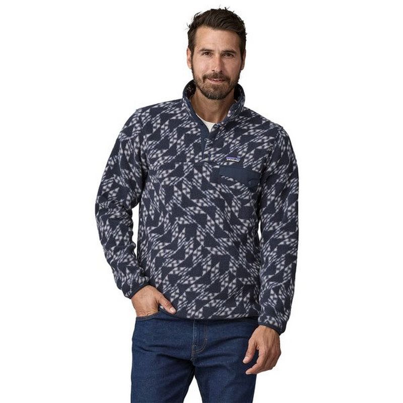 Patagonia Men's Lightweight Synchilla Snap-T Pullover Navy Tiso