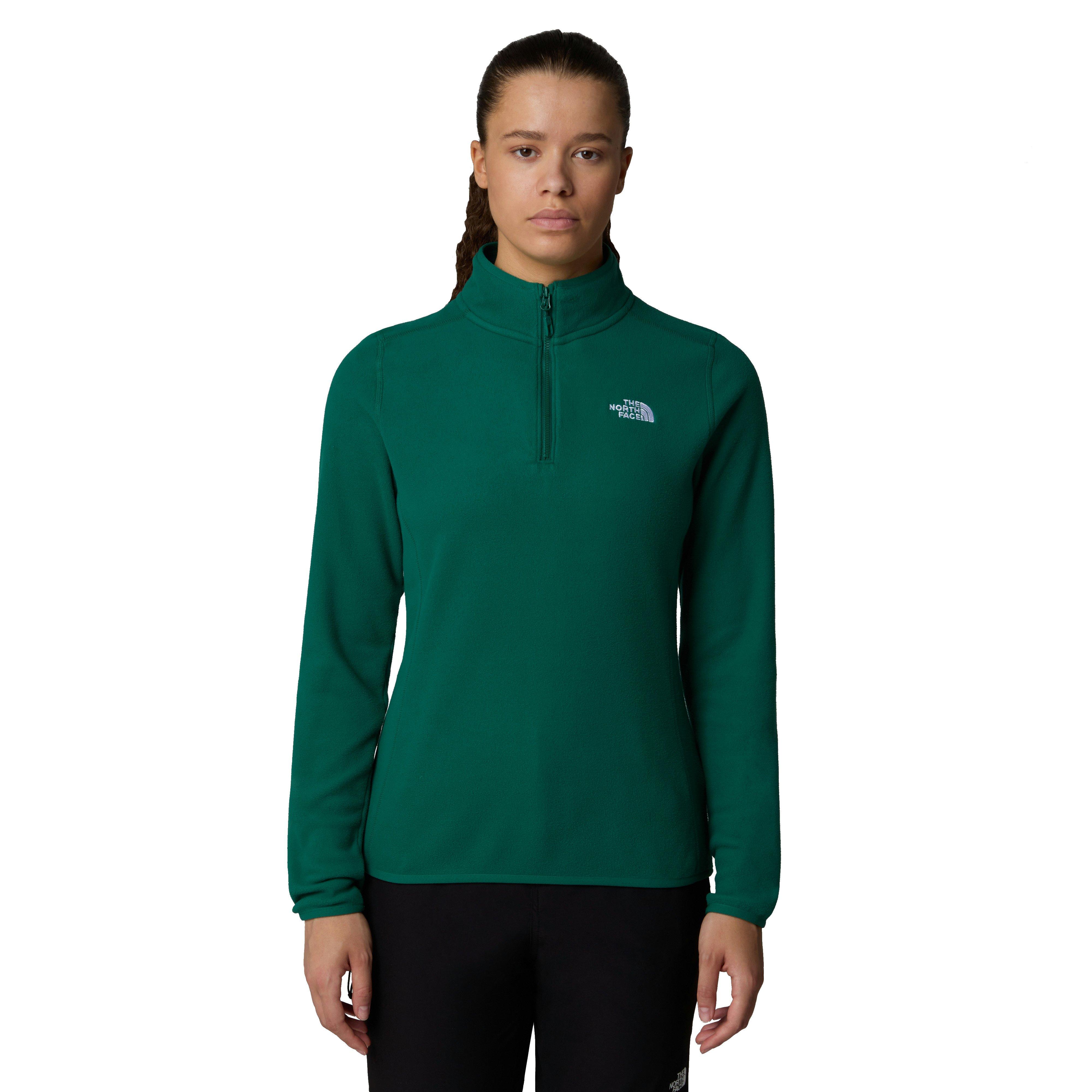 The North Face Women s 100 Glacier 1 4 Zip Fleece Green Tiso