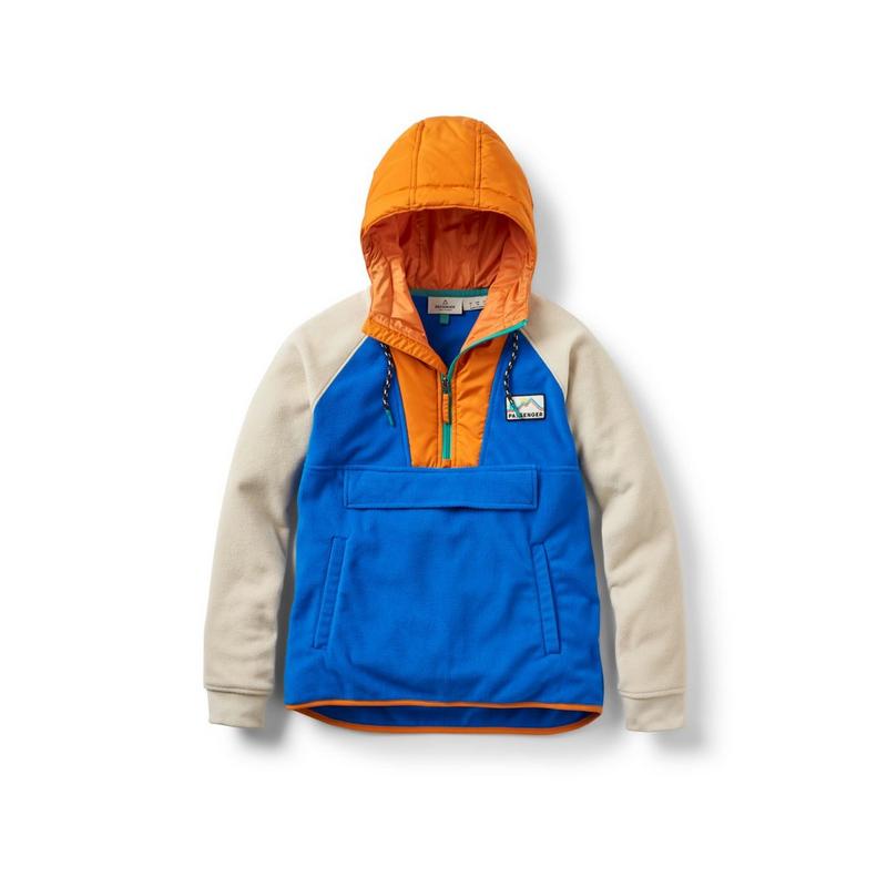 Women's Alexander 1/2 Zip Hooded Fleece - Blue / Orange