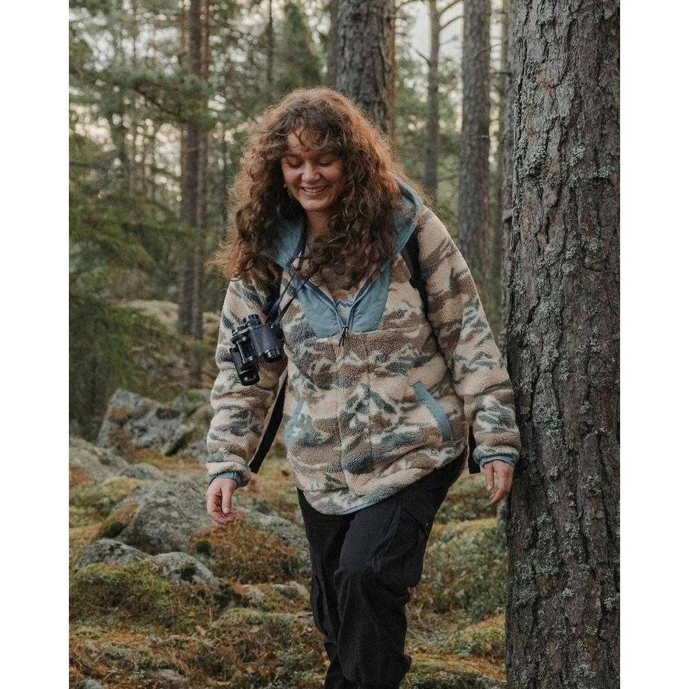 Passenger Women's Beaumont Sherpa Hooded Fleece - Cream / Blue