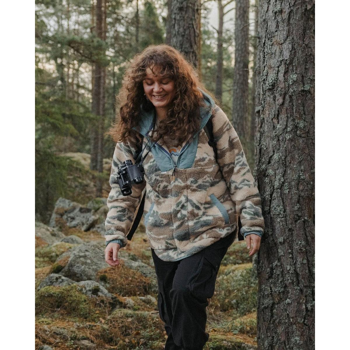 Passenger Women's Beaumont Sherpa Hooded Fleece - Cream / Blue