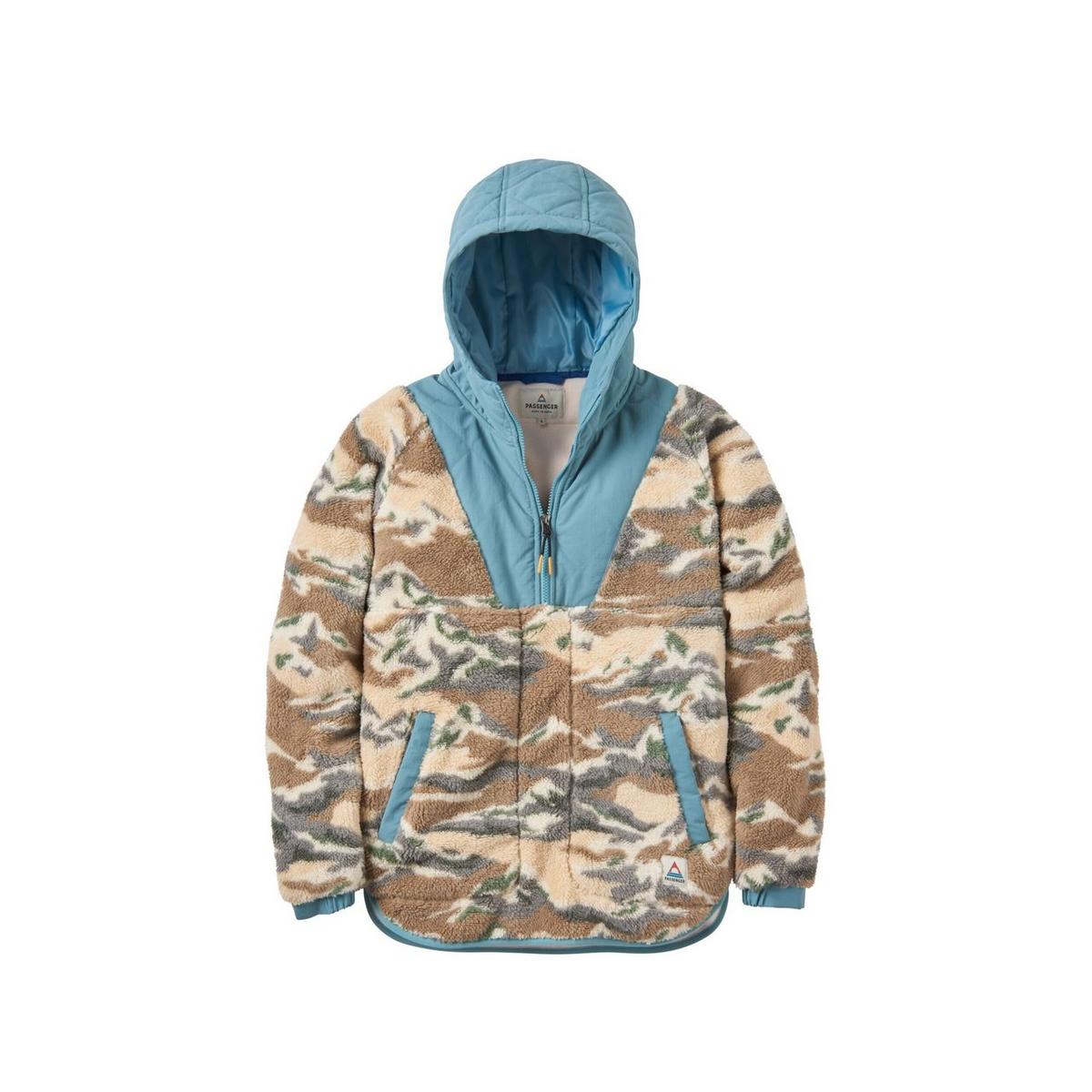 Passenger Women's Beaumont Sherpa Hooded Fleece - Cream / Blue