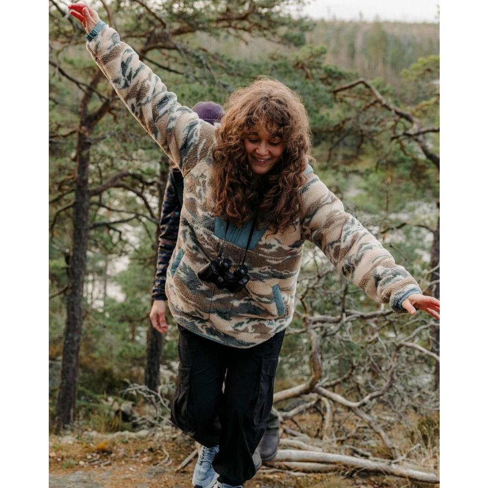 Passenger Women's Beaumont Sherpa Hooded Fleece - Cream / Blue
