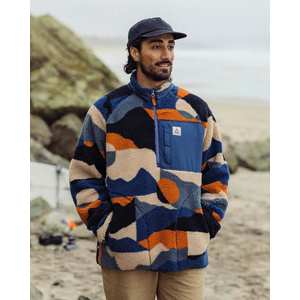 Men's Offroad Recycled Sherpa 1/2 Zip Fleece - Blue