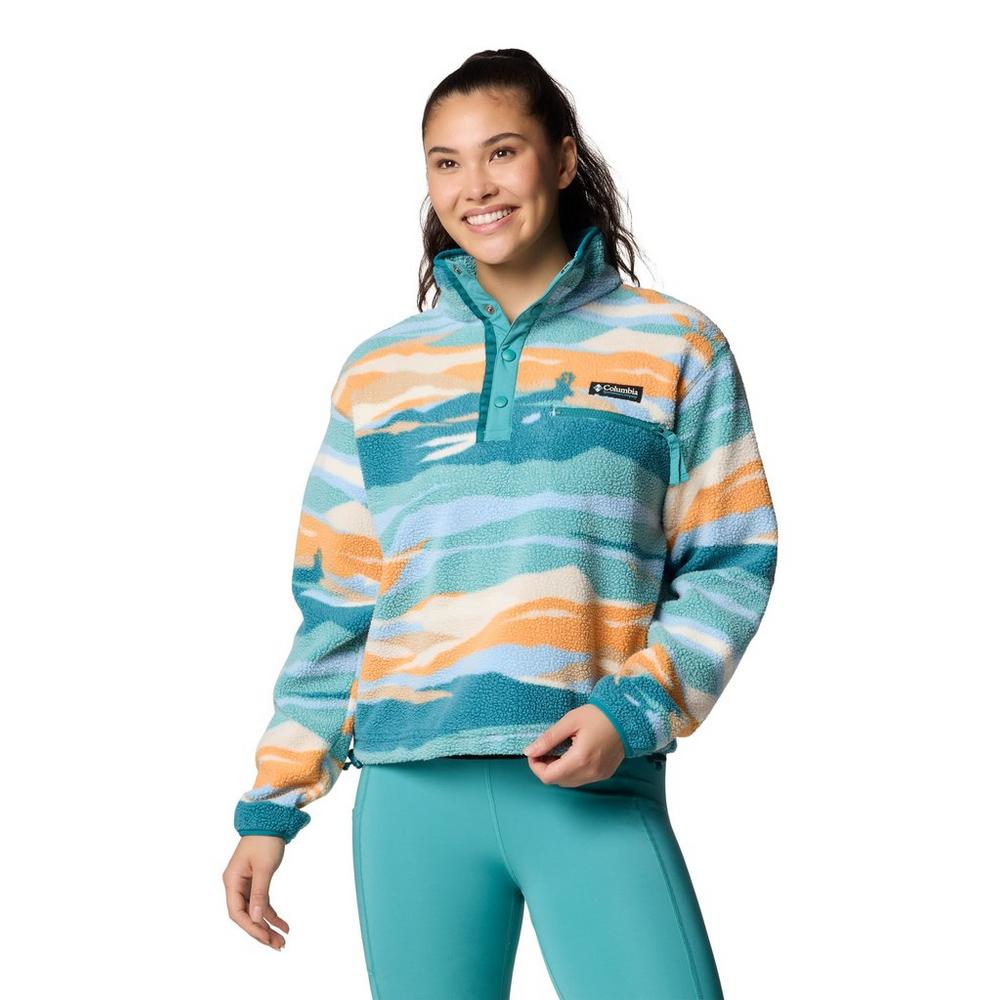 Columbia Women's Helvetia II Cropped 1/2 Snap Fleece - Green