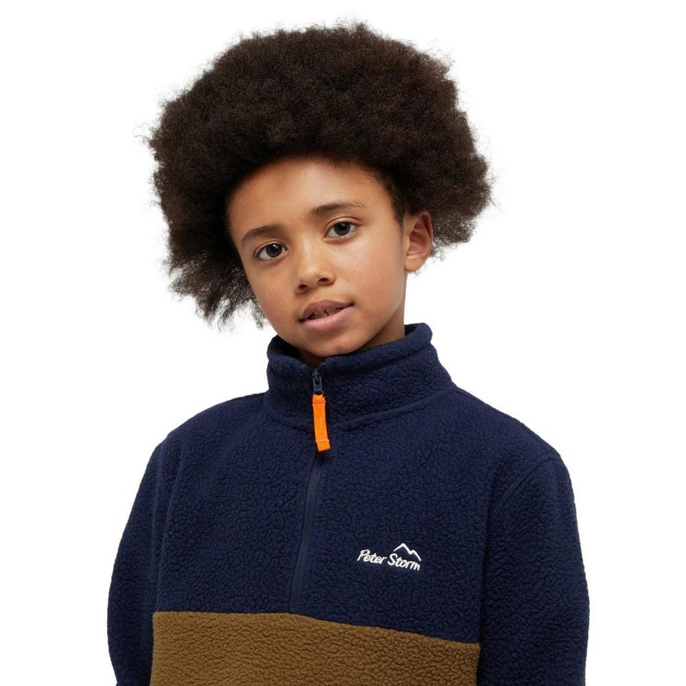Peter Storm Kids' Snug Borg 1/4 Zip Fleece - Navy