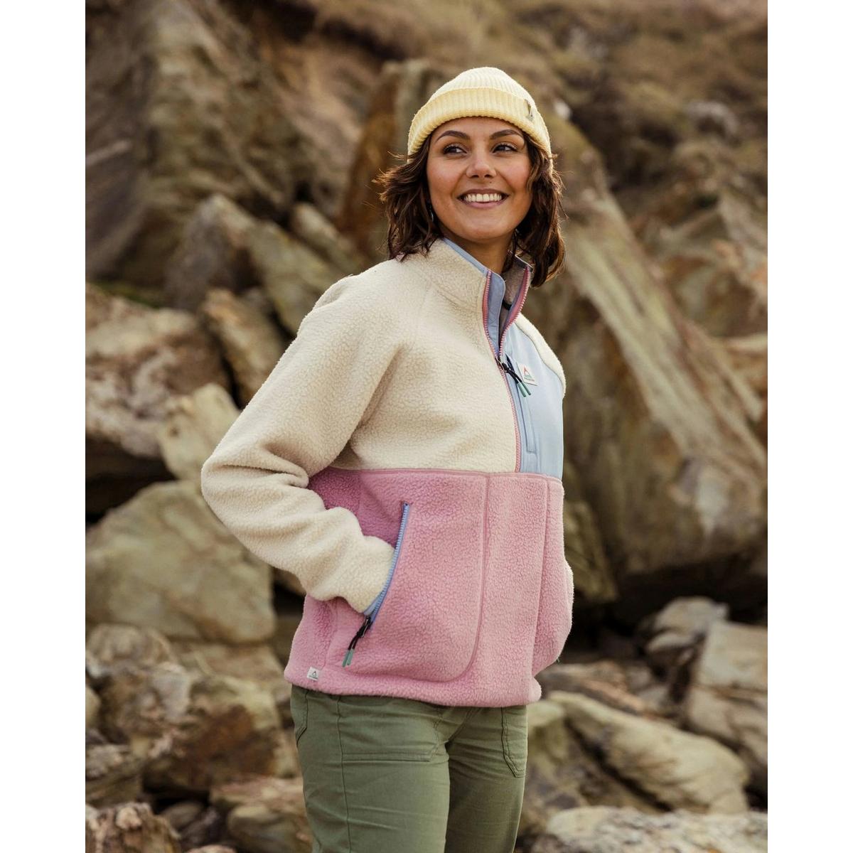Passenger Women's Home 1/2 Zip Sherpa Fleece - Cream