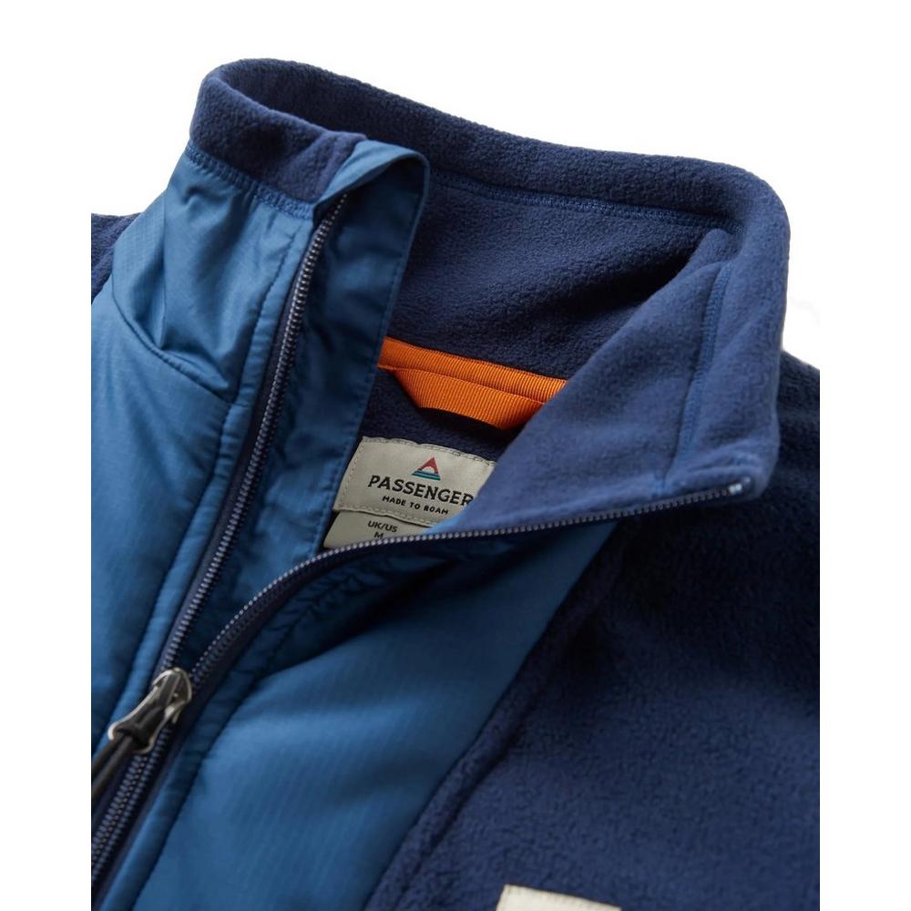 Passenger Men's Woodland Hoodless 1/2 Zip Fleece - Blue / Orange