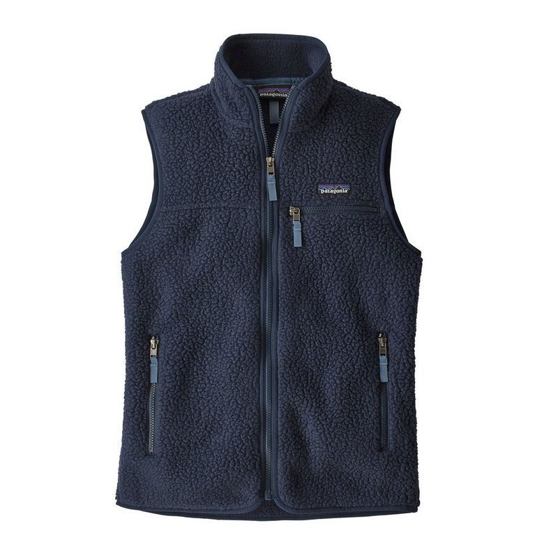 Women's Retro Pile Vest Navy