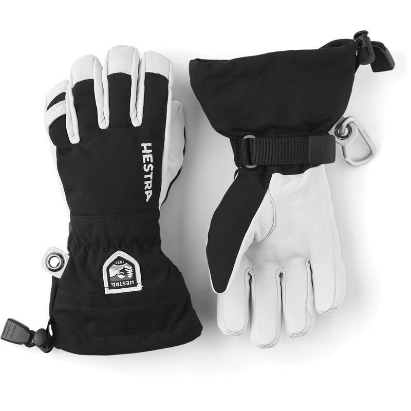 Junior Army Leather Heli Ski Glove - Black