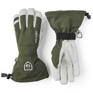 Men's Army Leather Heli Ski Gloves - Olive