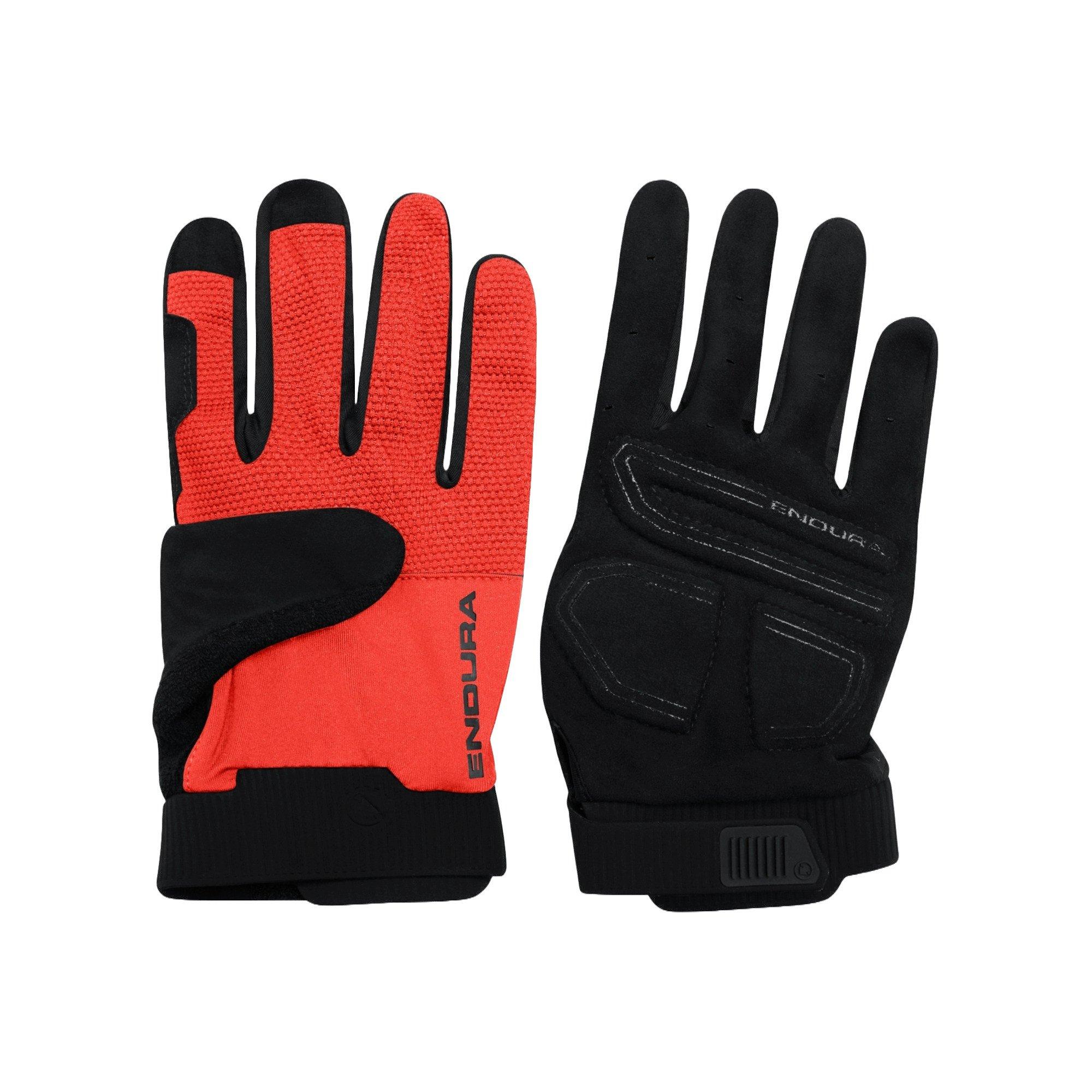 Endura Unisex Red Loop Full Finger Gloves - Gloves Silicone Large