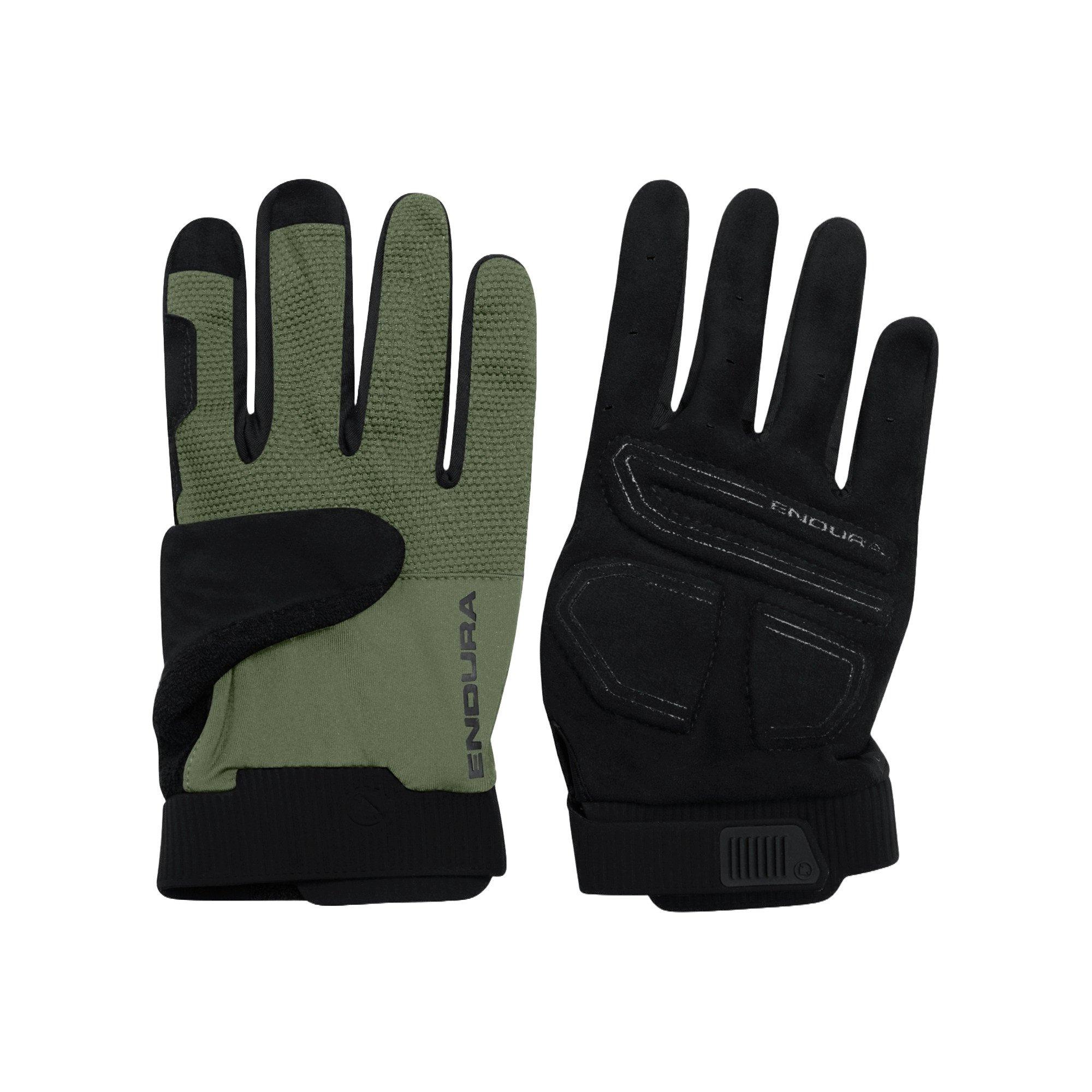 Endura Unisex Green Loop Full Finger Gloves - Gloves Silicone Large