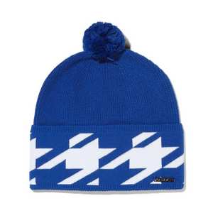 Women's Houndstooth Beanie - Electric Blue