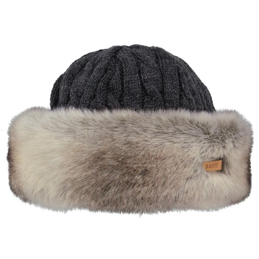 Barts Faux Fur Cable Bandhat - Heather Brown